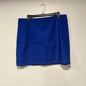 Crown & Ivy Mini Skirt - Royal Blue,‎ Embroidered Hem, Cute, Size 16